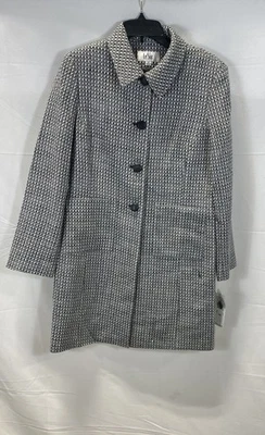 Le Suit Women's Black White Tweed Town & Country Blazer Jacket Size 10 NWT - Image 1 of 4