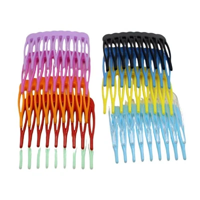 50 piezas Pinzas para el cabello lisas de plástico de colores mixtos Peines laterales Pin Agarre Pin para el cabello 46 mm Foto 1 de 4