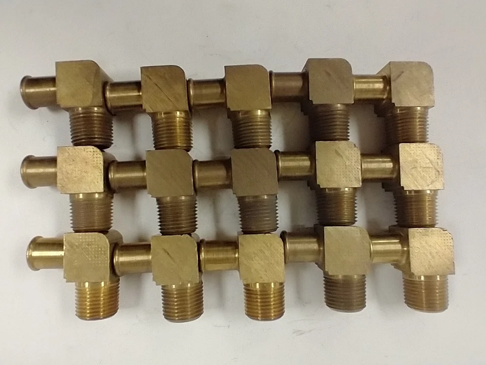 PARKER 269HB-10-8 5/8" HOSE BARB TO 1/2" NPT BRASS 90° ELBOWS (LOT OF 15) - Image 1 of 3