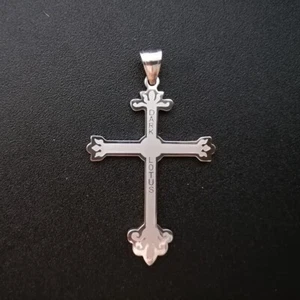 Dunkler Lotus Kreuz Charm Edelstahl Anhänger - Bild 1 von 5