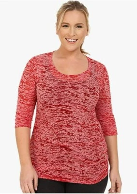 Soybu Mujer Túnica Kacie Manga 3/4 Youga Camiseta, Amore Rojo, 2X Foto 1 de 4