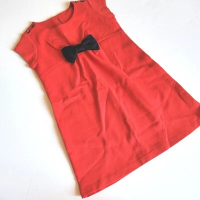 Gymboree Girls sz 5 Olivia the Pig Red Ponte Black Bow Dress NWT Annie Costume  - Image 1 of 2