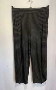 Kozan balloon jersey joggers trousers L VGC UK 12 14 high waist black striped - Picture 1 of 8