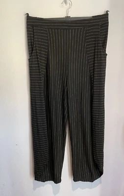 Kozan balloon jersey joggers trousers L VGC UK 12 14 high waist black striped - Image 1 of 4