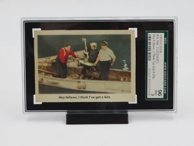THE 3 STOOGES #19 Hey Fellows, I Think I've Got A Bite 1959 Graded Mint 9 Card - Image 1 of 4