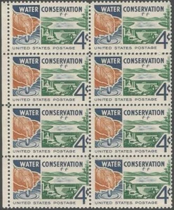 Block of 8 stamps - Scott 1150 - 4 cent - Water Conservation - 1960 - MNH - Picture 1 of 1