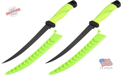 Meat / Fish Fillet Knife, 2 Knives Set Combo German Quality Blade with Sheath