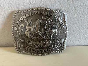 1985 Hesston Belt Buckle NFR National Finals Rodeo - Picture 1 of 7