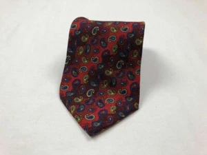 Versace V2 Herren Krawatte rot blau Paisleymuster Seide 58" - Bild 1 von 8