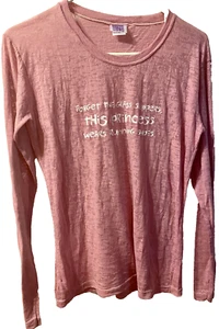 One More Mile Women's Pink Active T-Shirt L NWOT Forget the Slippers... Princess - Picture 1 of 4