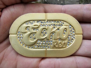 Hebilla de cinturón rojo ECKO HIP HOP de colección moda urbana estrás dorado rinoceronte RARO EN MUY BUEN ESTADO+ - Imagen 1 de 4