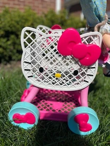Hello Kitty Shopping Cart 2014 Cup Holder, Cup & Doll Seat Included Fold Handle - Picture 1 of 7