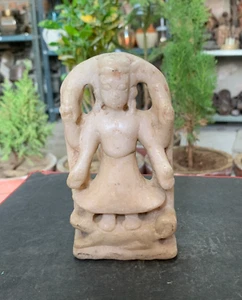 Indian Antique Old Hand Carved Hindu Religious Goddess Figurine Sculpture Idol - Picture 1 of 10