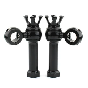 Abrazadera elevadora de manillar de 1" ajuste universal Harley Dyna Softail Touring Fat Boy negra - Imagen 1 de 9
