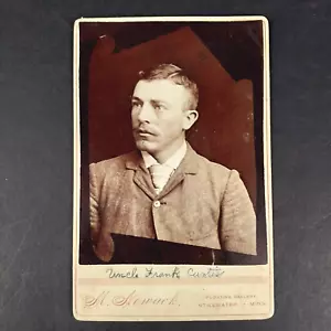 Antique 1890's Cabinet Card Photograph Photo of Frank Curtis by M. Nowack MN - Picture 1 of 3