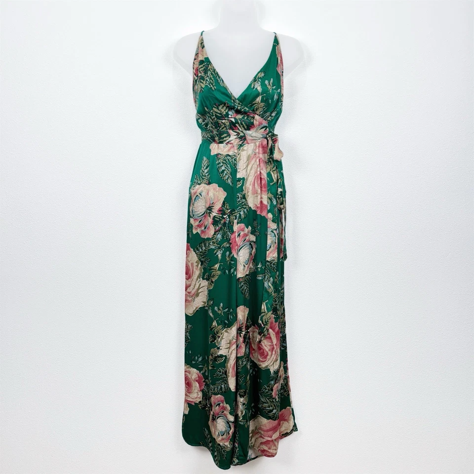 Mono Free People Mujer 2 Verde Floral Pierna Ancha Bosque Hada Caprichoso Boho Foto 1 de 4