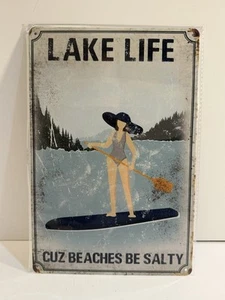 Lake House Decor Sign for the Cabin Camper Cottage - Lake Life Metal Sign - Picture 1 of 1