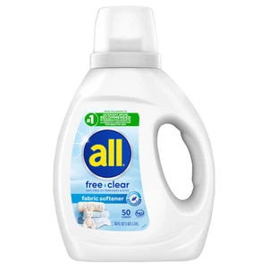 4Packs - all Concentrated Fabric Softener Liquid, 50 Loads-Free & Clear 40oz. - Picture 1 of 1