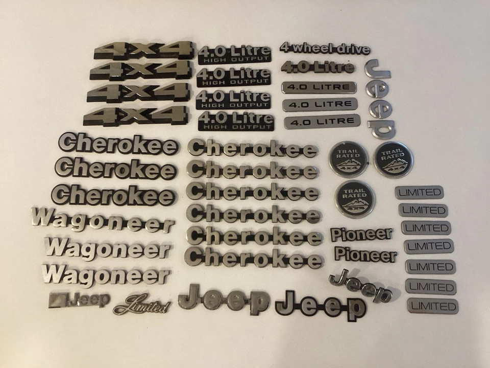 LOTE de emblemas de pionero limitado Jeep Cherokee Wagoneer XJ 4.0 4x4 Foto 1 de 4