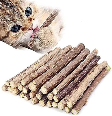 10 PCS Catnip Sticks Silvervine Matatabi Chew Toy Natural Plant for Cat Dental - Image 1 of 4
