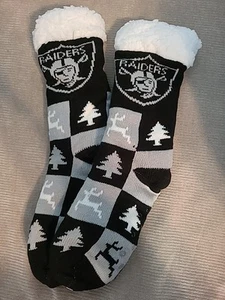 NFL Footy Slipper Socks- Women's (6-10) LAS VEGAS RAIDERS Non-slip - Picture 1 of 4