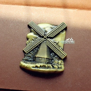 Holland Windmill Netherlands Tourist Travel Souvenir 3D Metal Fridge Magnet Gift - Picture 1 of 5