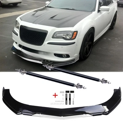 for Chrysler 300C Front Bumper Lip Splitter Sport Spoiler Black White Foto 1 de 4