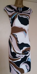 Stunning Ted Baker Liziiey Swirl Print Midi Dress Size 3 ( 12) - Picture 1 of 13