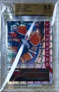 2014 SKYBOX PREMIUM STAR RUBINI /50 LEON DRAISAITL RC BGS 9,5 POP 1 - Foto 1 di 2