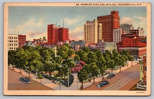 Postcard: Heming Park, Jacksonville, FL, Duval News Co., Curt Teich, Posted 1945 - Picture 1 of 2