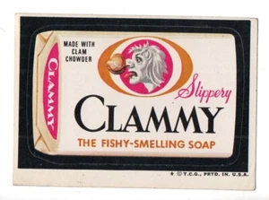 1973 Wacky Packages Series 6 CLAMMY Tan Back - Picture 1 of 2