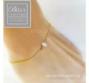 $490 NEW BELLA VICTORIAN WHITE OPAL 18K YELLOW GOLD CHAIN CHARM PENDANT BRACELET - Picture 1 of 24