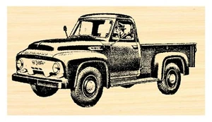 Vintage pick up truck rubber stamp P51 - Picture 1 of 2