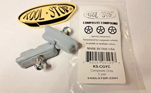 KOOL STOP Continental bicycle THREADED brake pads GRAY GREY - Picture 1 of 1