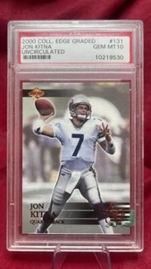 2000 Collector Edge Graded Uncirculated Jon Kitna Graded PSA 10 Seattle Seahawks - Picture 1 of 3