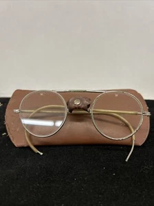 Vintage Willson Schutzbrille Motorradbrille mit Leder Nasenpolster & Etui. - Bild 1 von 14