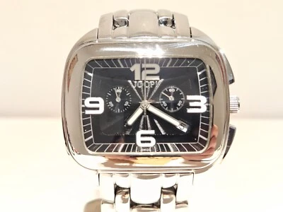 RETRO RARE SWISS BIG ST.STEEL BLACK DIAL MEN'S CHRONOGRAPH QUARTZ WATCH"JOOP"13J - Image 1 of 4