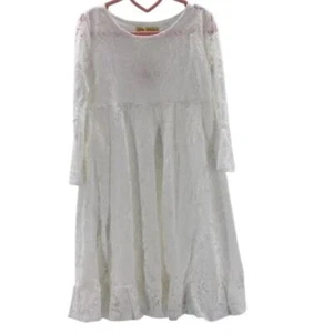 BOW DREAM SZ 8 Y white lace long sleeve flower girl party dress NWT B103 - Picture 1 of 9