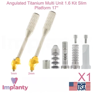 Angulated Titanium Dental Multi Unit 1.6 Kit Slim Platform 17° Int Hex 2.0mm - Picture 1 of 25