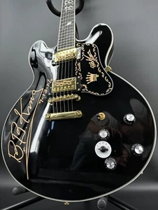 AUF LAGER BB King Jazz schwarz E-Gitarre HH Tonabnehmer vergoldete Hardware - Bild 1 von 14