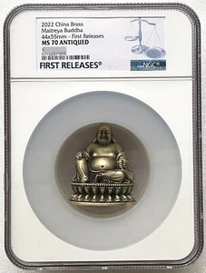NGC MS70 2022 China Maitreya Buddha medal Bodhisattva medal 45*55mm - Picture 1 of 7