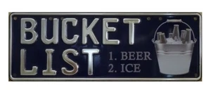 Novelty Embossed Aluminium Bucket List 1 Beer 2 Ice Number Plate 37x13cm Mancave - Picture 1 of 1