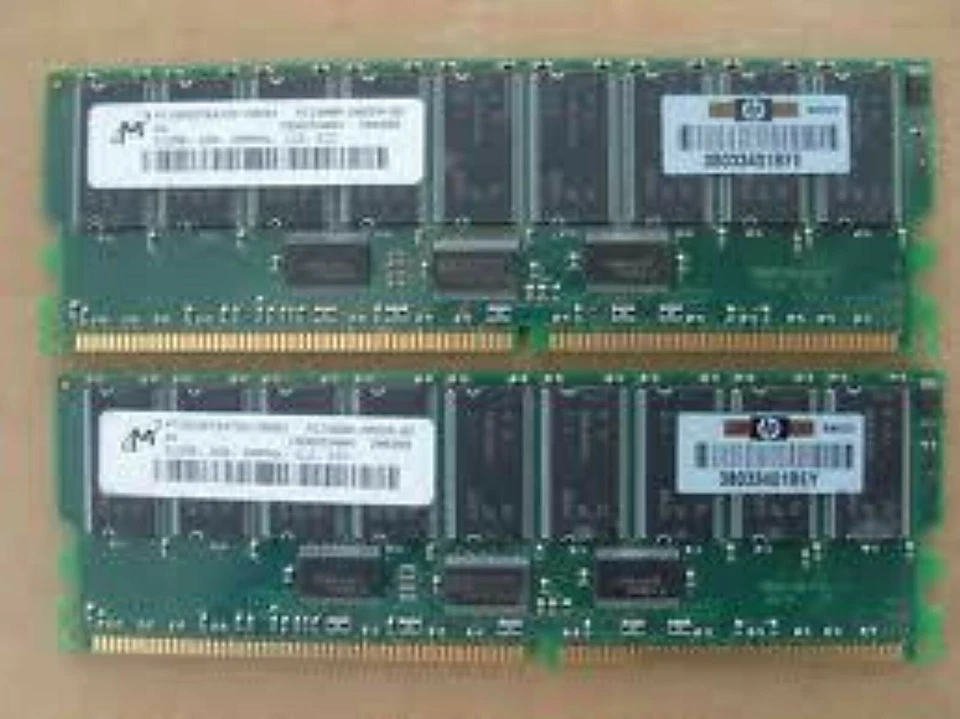 HP/COMPAQl MT18VDDT6472G-202B1 512mb Pc1600 DDR-200 ECC CL2 PAIR - Image 1 of 1