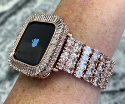 49 Ultra Apple Watch Rose Gold Lab Diamond Apple Watch case +Apple Watch band - Image 1 of 4
