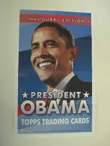 "PRESIDENT BARACK OBAMA POSTER - 2008 TOPPS ERSTE AUSGABE - 17"" X 10 1/2" - Bild 1 von 1