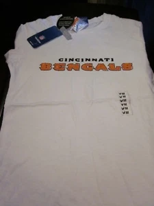 NEW NFL CINCINNATI BENGALS REEBOK S/S WOMENS BEADED T SHIRT WHITE MEDIUM - Picture 1 of 1