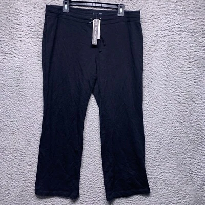 Style Co Sport Leggings Plus 1X Short Length Black Pull On Drawstring - Image 1 of 4