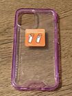 Apple Iphone 12 Mini 5.4 Clear Case With Purple Trim & Tempered Glass A461