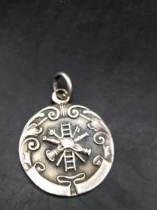 Antike Silber Uhrenanhänger 1904 evtl. Nationale Feuerwehr Union - Bild 1 von 3