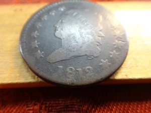 Moneta rame 1812 US Classic Head grande centesimo 1c - senza riserva - gratuita S&H USA - Foto 1 di 4